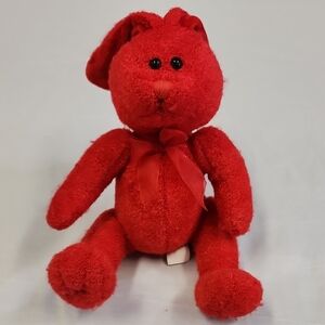 Cherry Red Plush Stuffed Bunny Animal Toy Easter Hunt